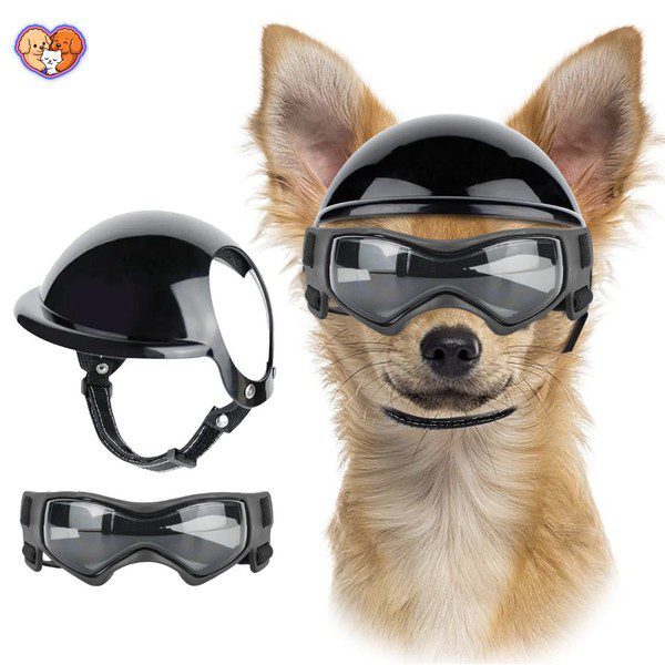 کلاه کاسکت سگ و گربه به همراه عینک مخصوص - تصویر 14