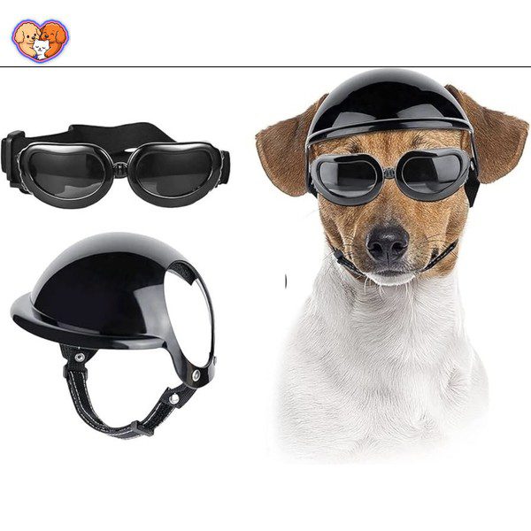 کلاه کاسکت سگ و گربه به همراه عینک مخصوص - تصویر 8