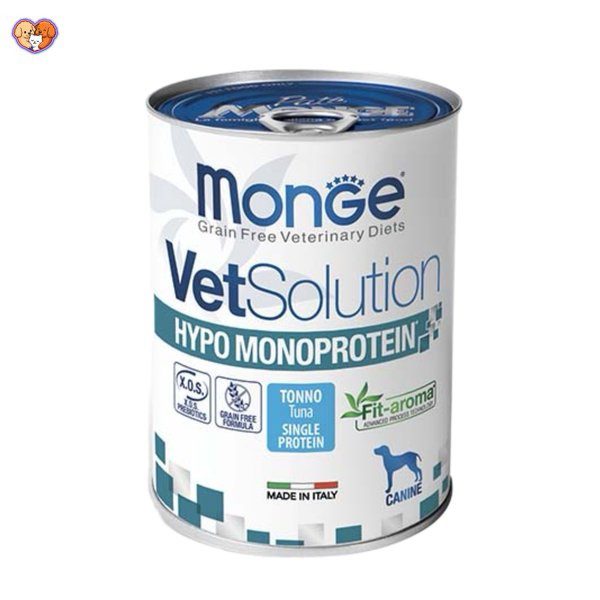 کنسرو درمانی سگ وت سلوشن مونژه مدل ضدحساسیت با پروتئین ماهی تن