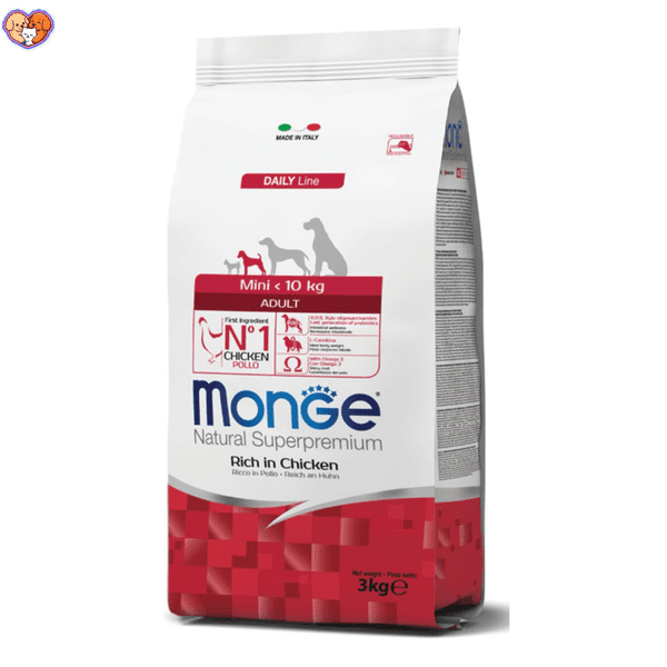 غذای خشک سگ بالغ مونژه نژاد کوچک با گوشت مرغ